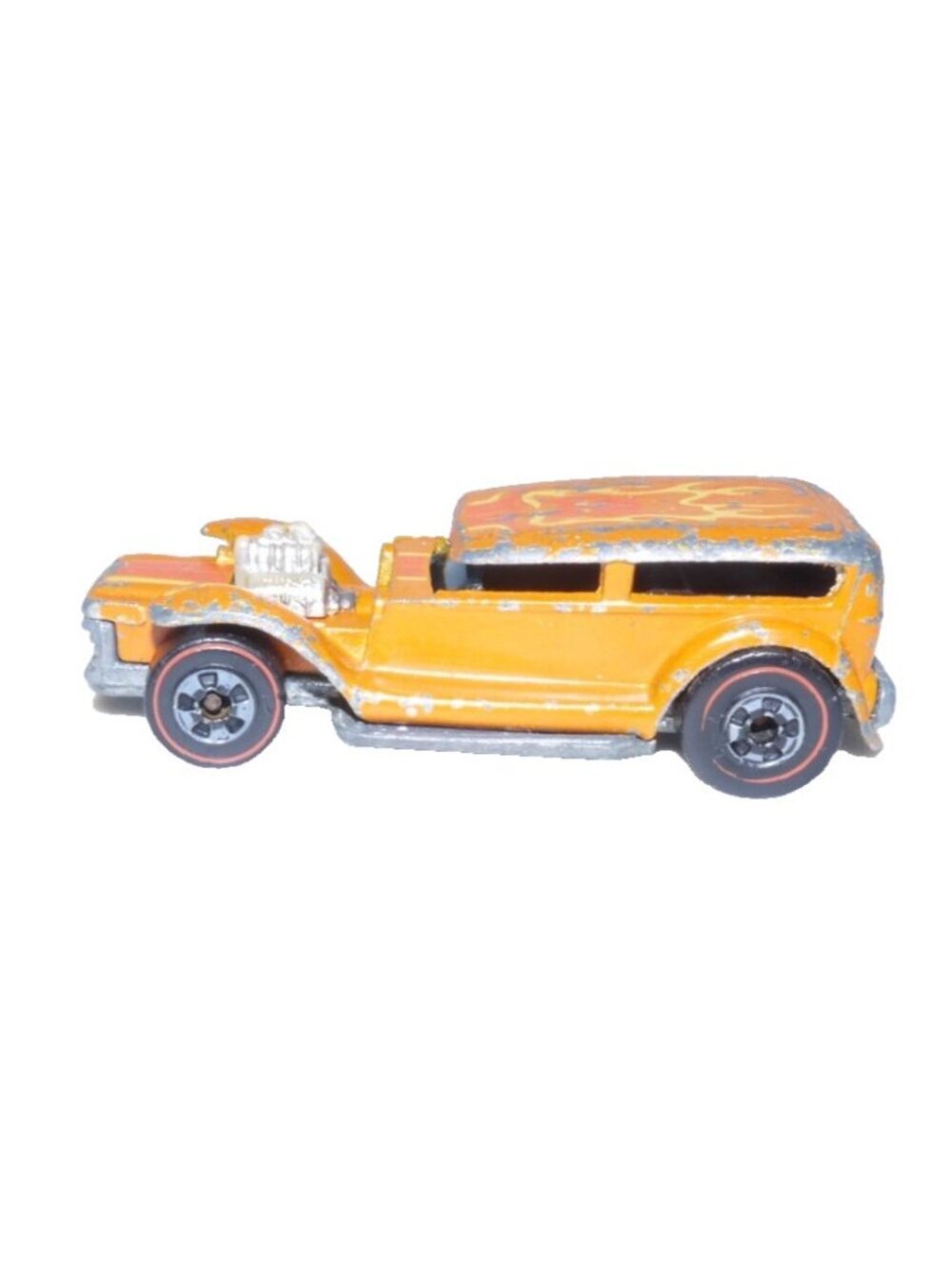 Hot Wheels Redlines orange 1974 Flying Colors Prowler marked Mattel 1969 HK